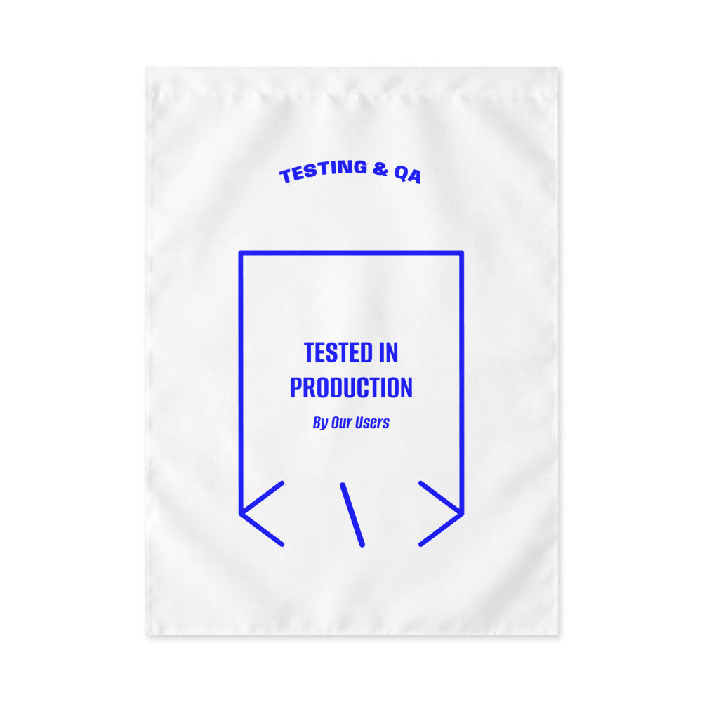 Tested In Production — White Blue back mockup