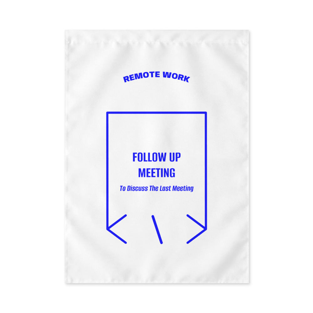 Follow Up Meeting — White Blue back mockup