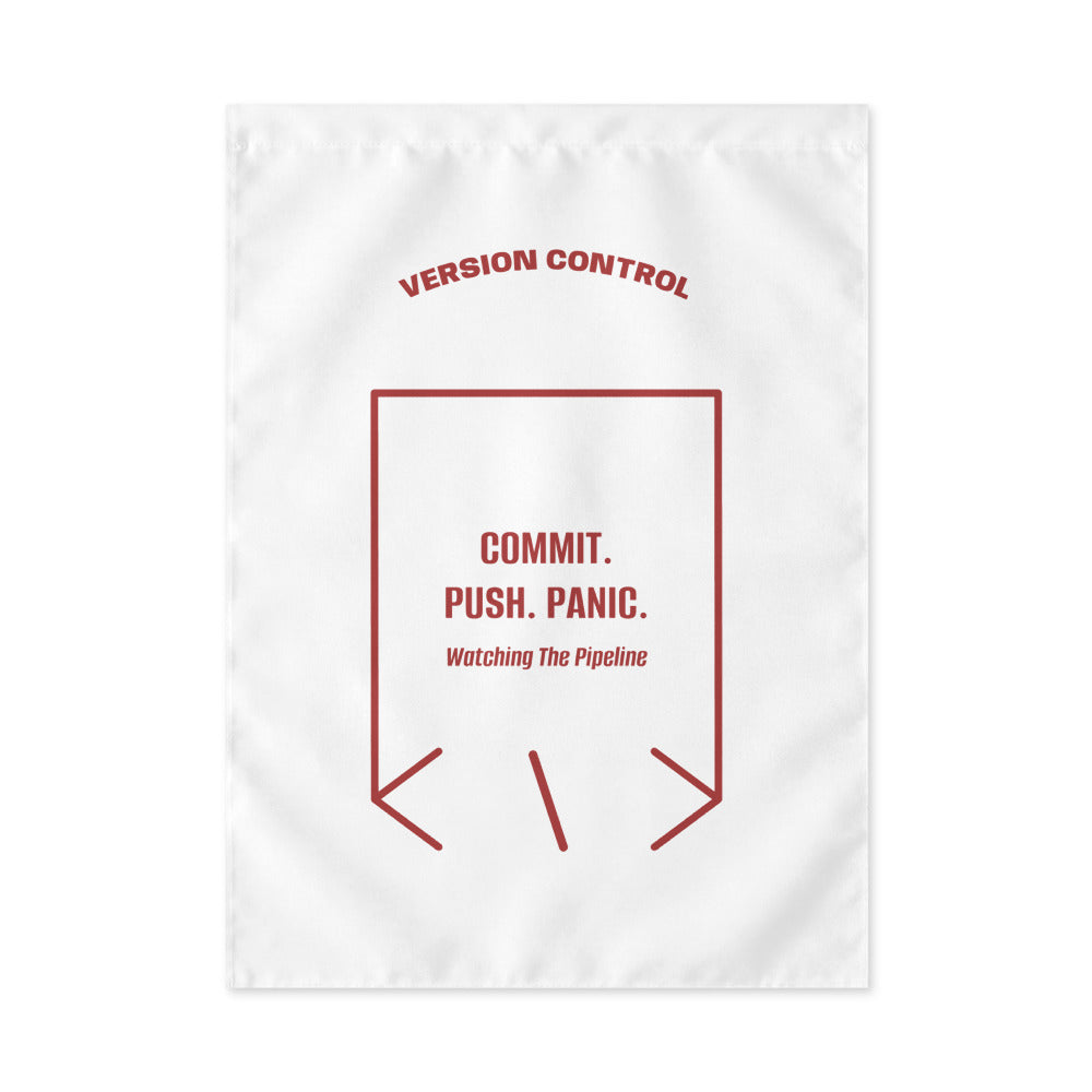 Commit. Push. Panic. — White Brown back mockup