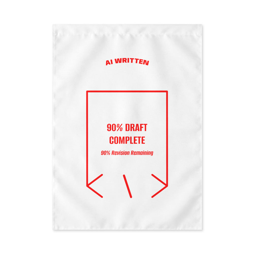90% Draft Complete — White Red back mockup