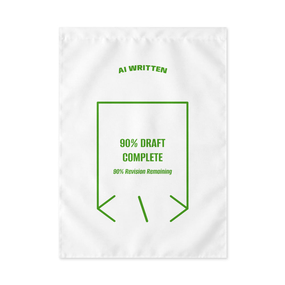 90% Draft Complete — White Green back mockup