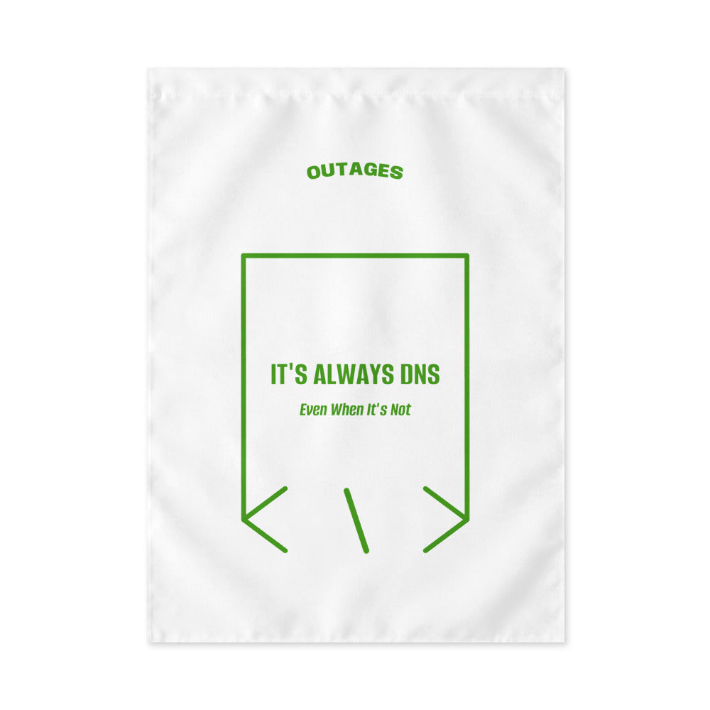 It's Always DNS — White Green back mockup