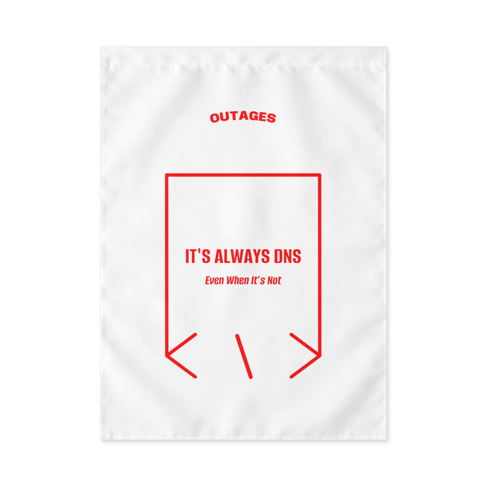It's Always DNS — White Red back mockup