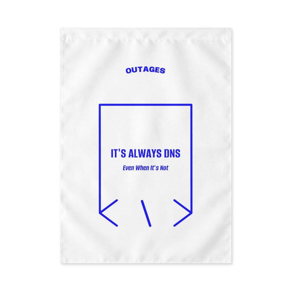 It's Always DNS — White Blue back mockup