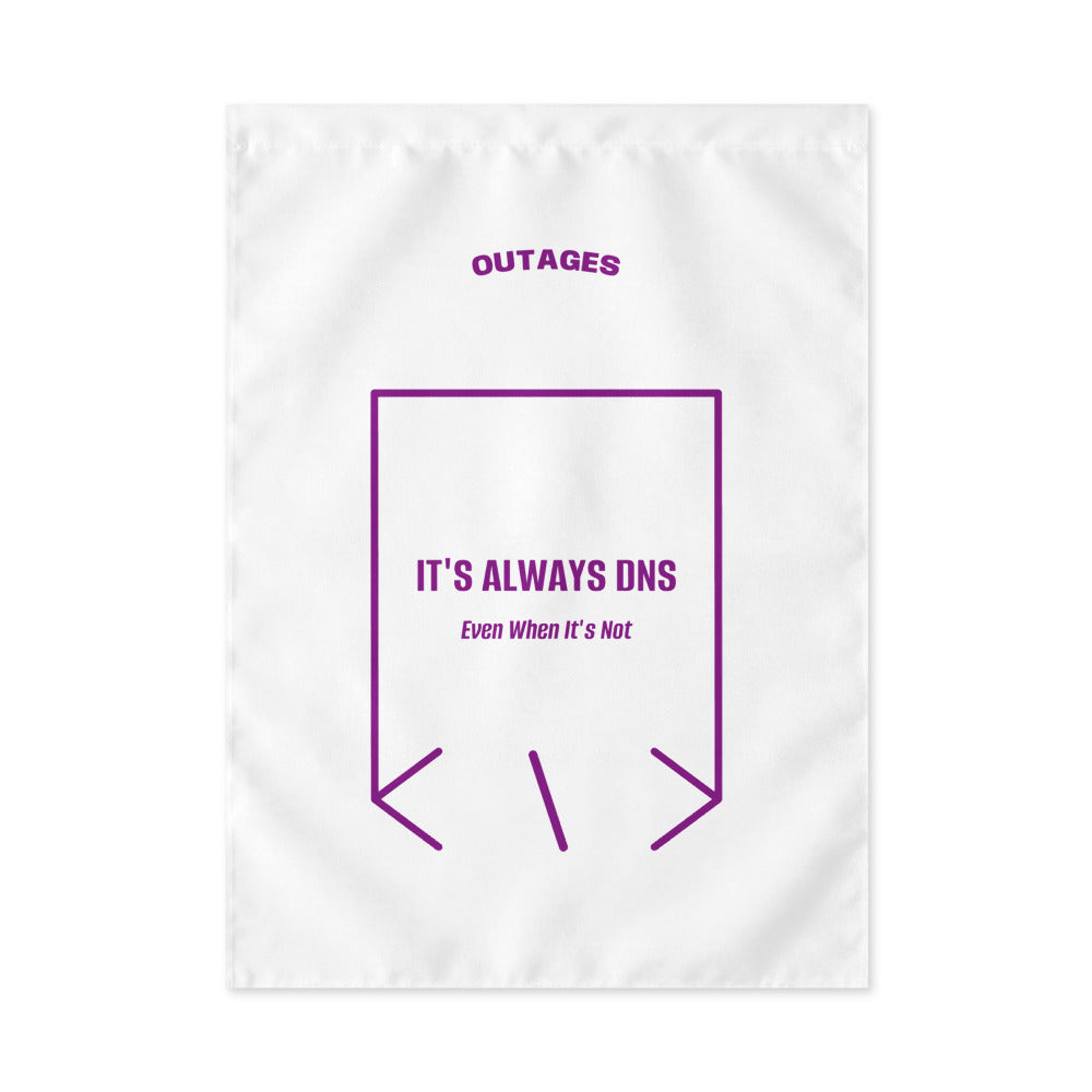 It's Always DNS — White Purple back mockup