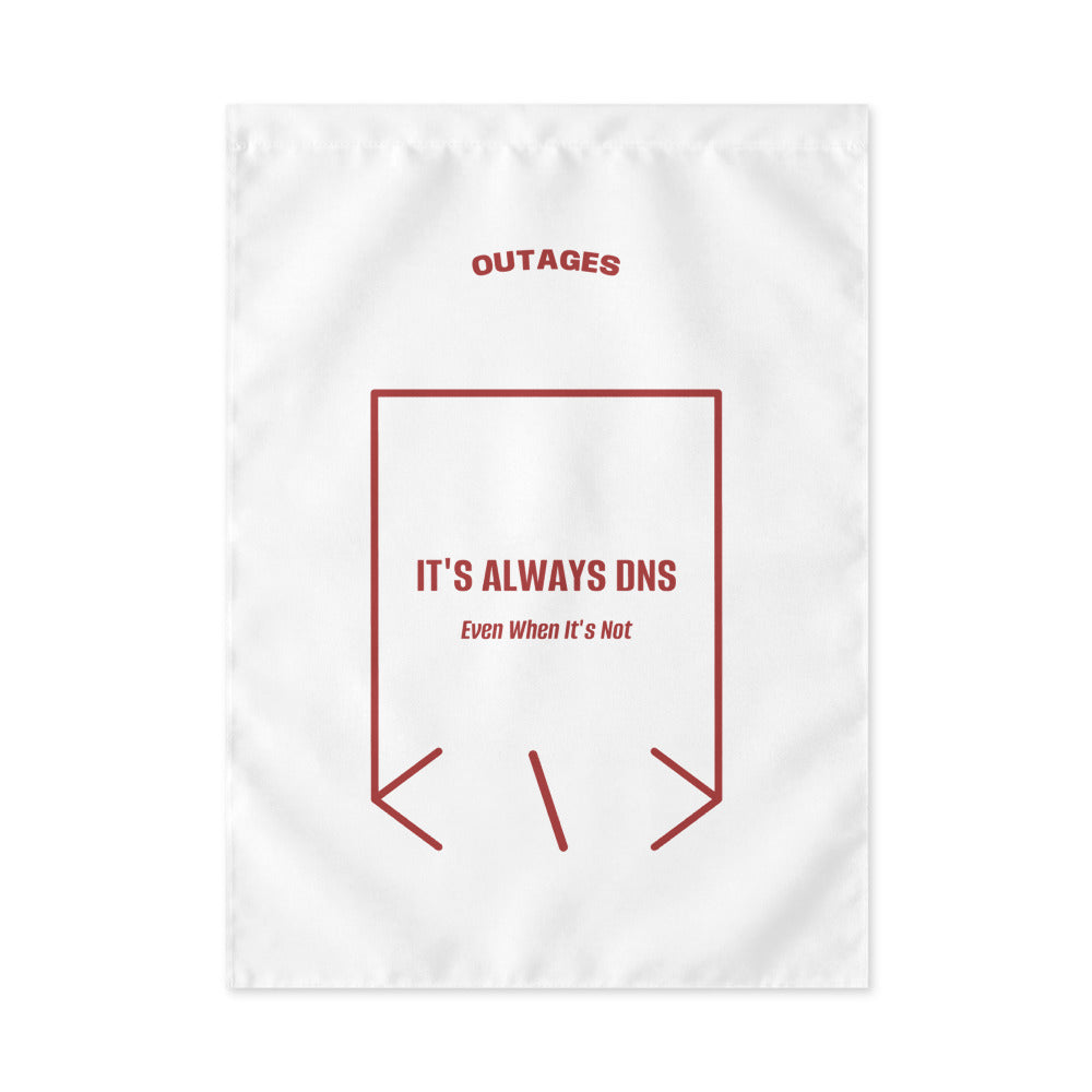 It's Always DNS — White Brown back mockup