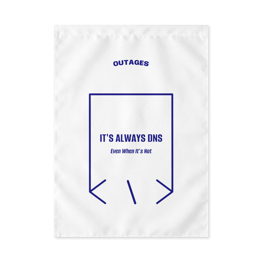 It's Always DNS — White Navy back mockup