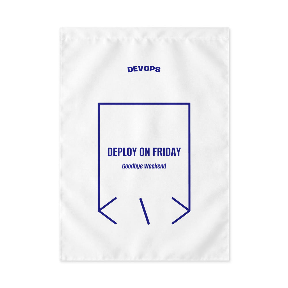 Deploy On Friday — White Navy back mockup