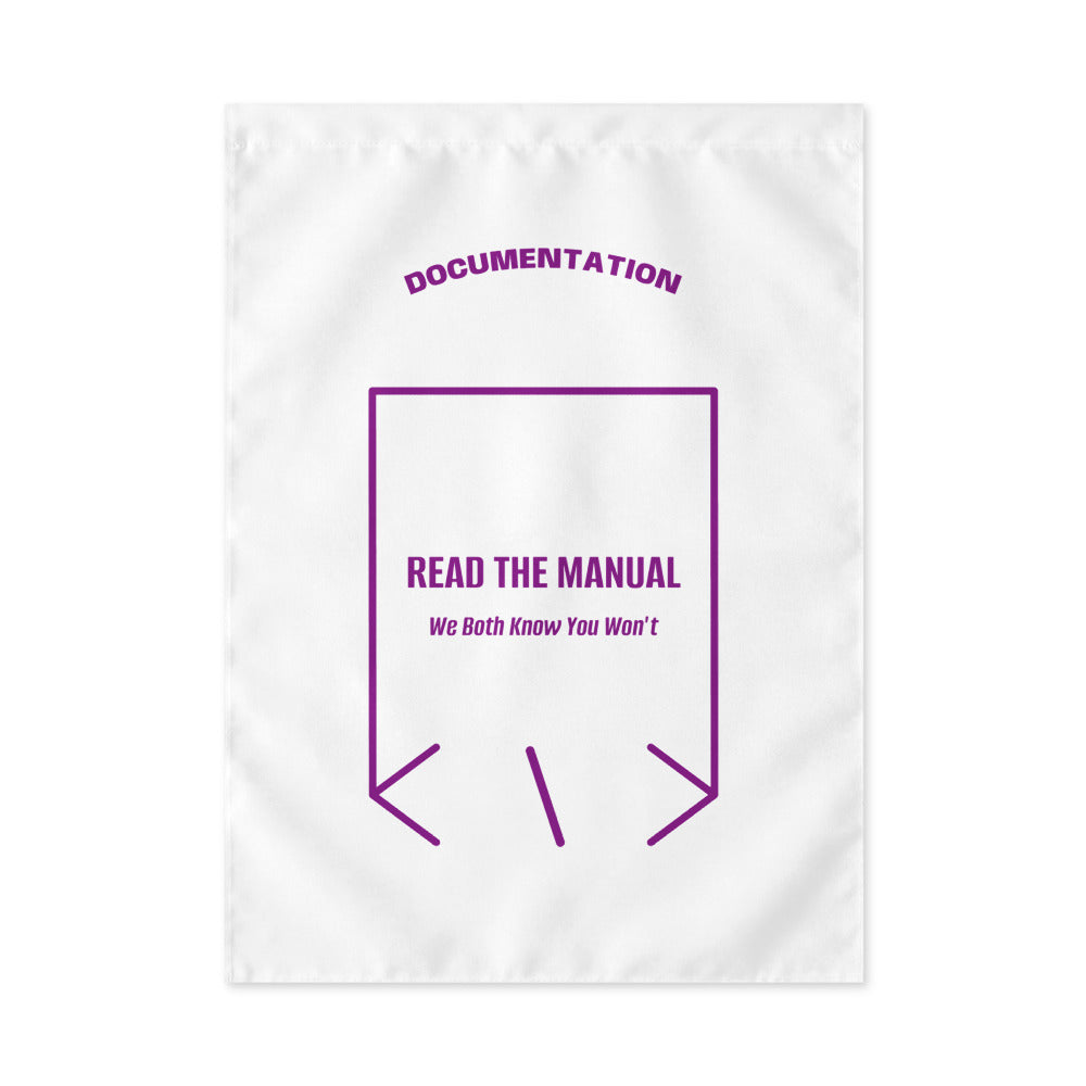 Read The Manual — White Purple back mockup