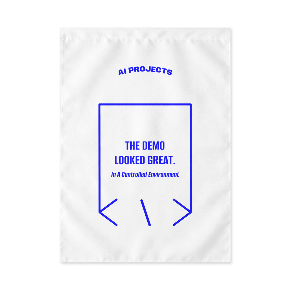 The Demo Looked Great. — White Blue back mockup