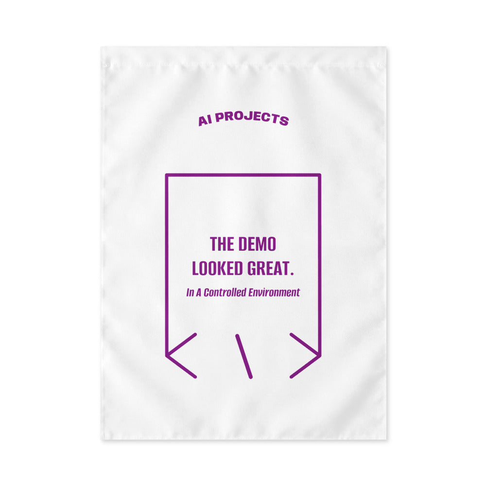 The Demo Looked Great. — White Purple back mockup