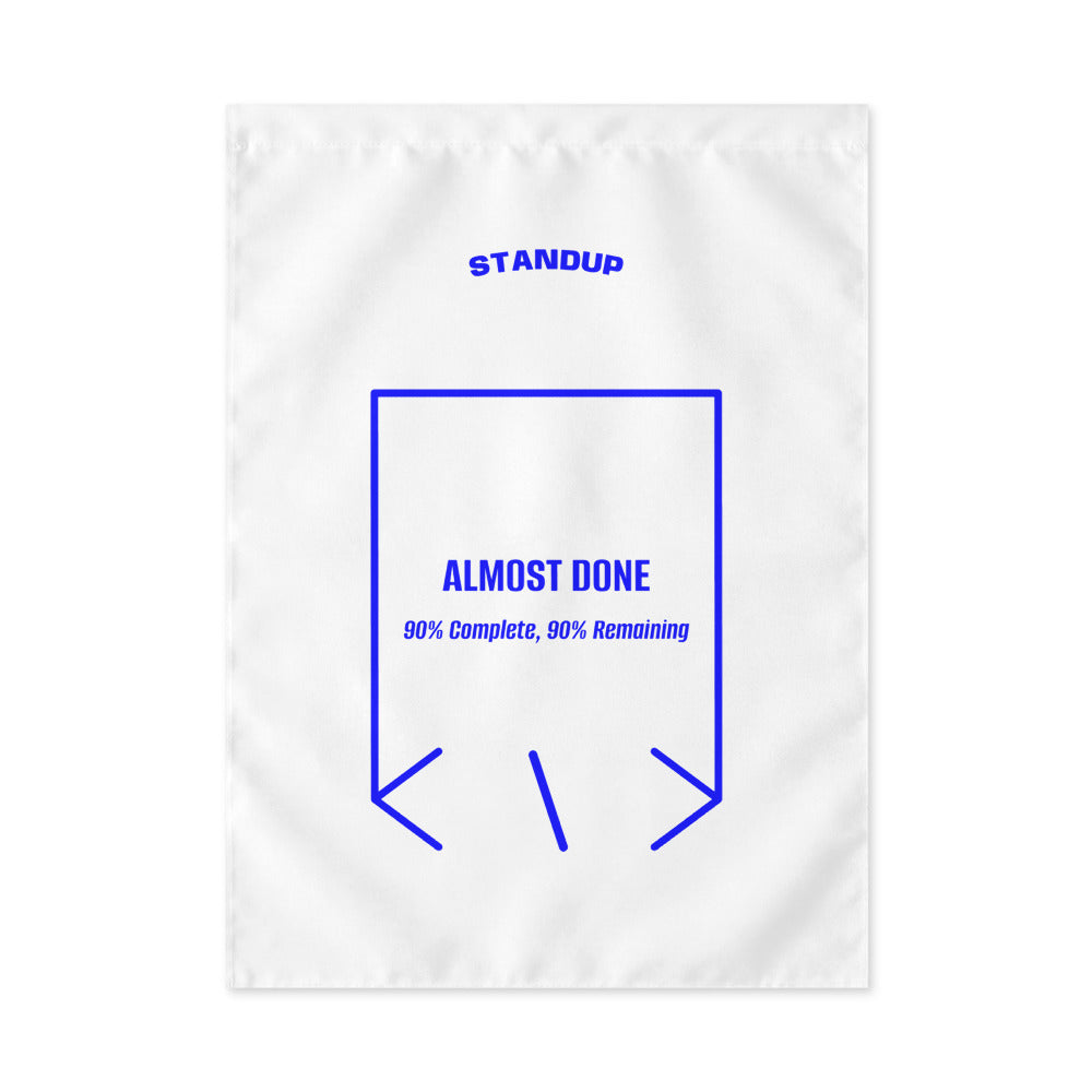 Almost Done — White Blue back mockup