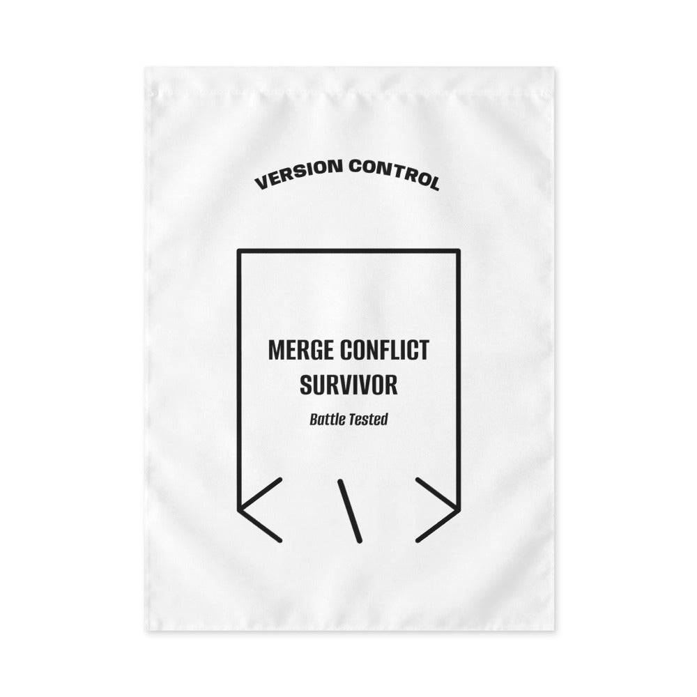 Merge Conflict Survivor — White Black back mockup