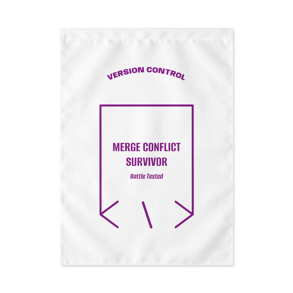 Merge Conflict Survivor — White Purple back mockup