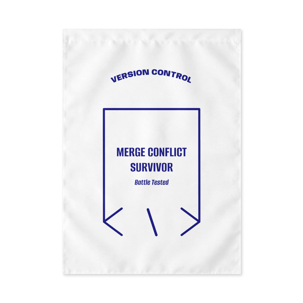 Merge Conflict Survivor — White Navy back mockup