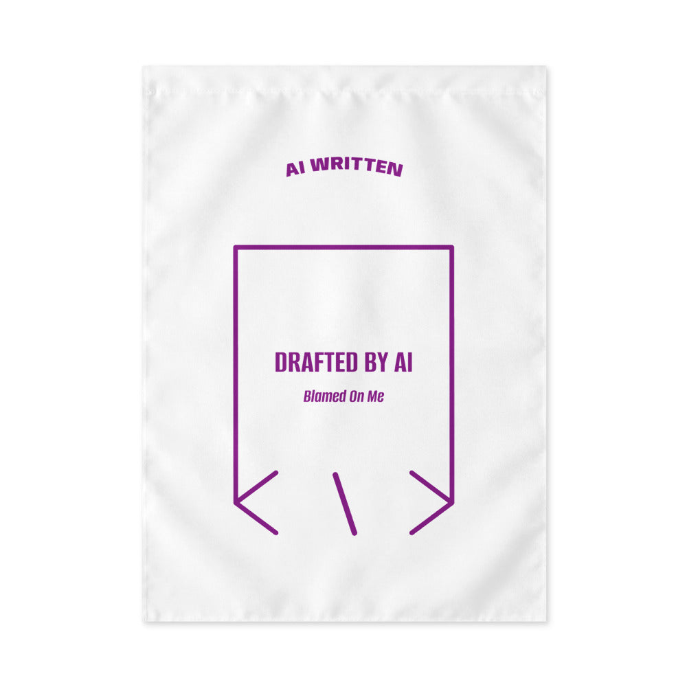 Drafted By AI — White Purple back mockup