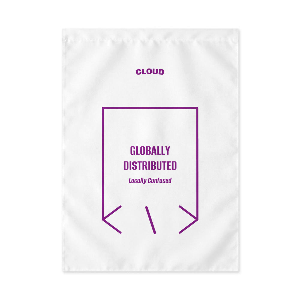Globally Distributed — White Purple back mockup