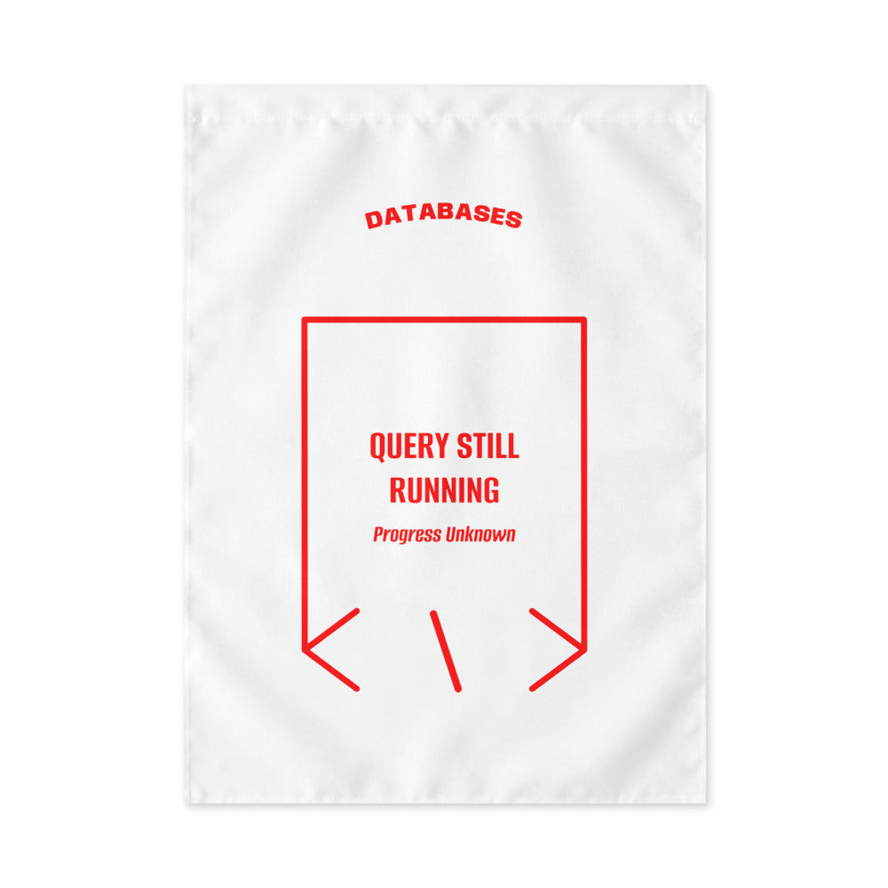 Query Still Running — White Red back mockup