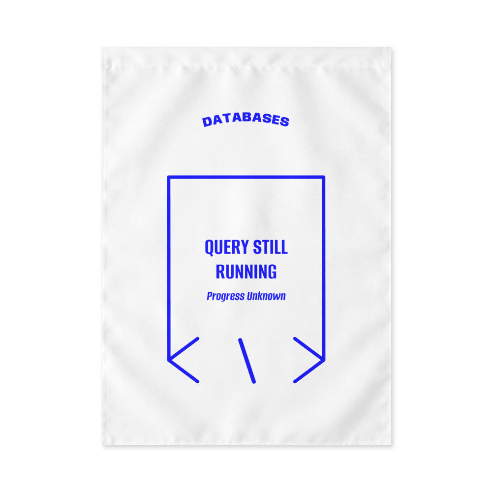 Query Still Running — White Blue back mockup