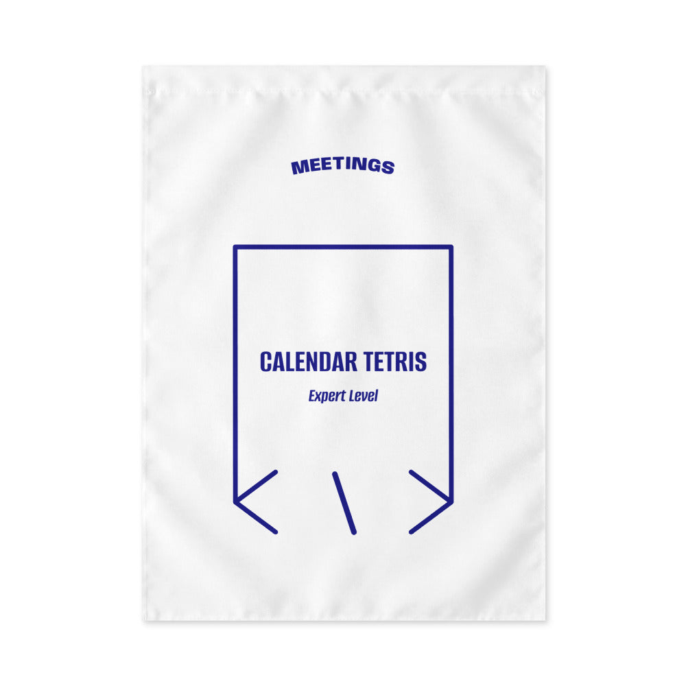 Calendar Tetris — White Navy back mockup