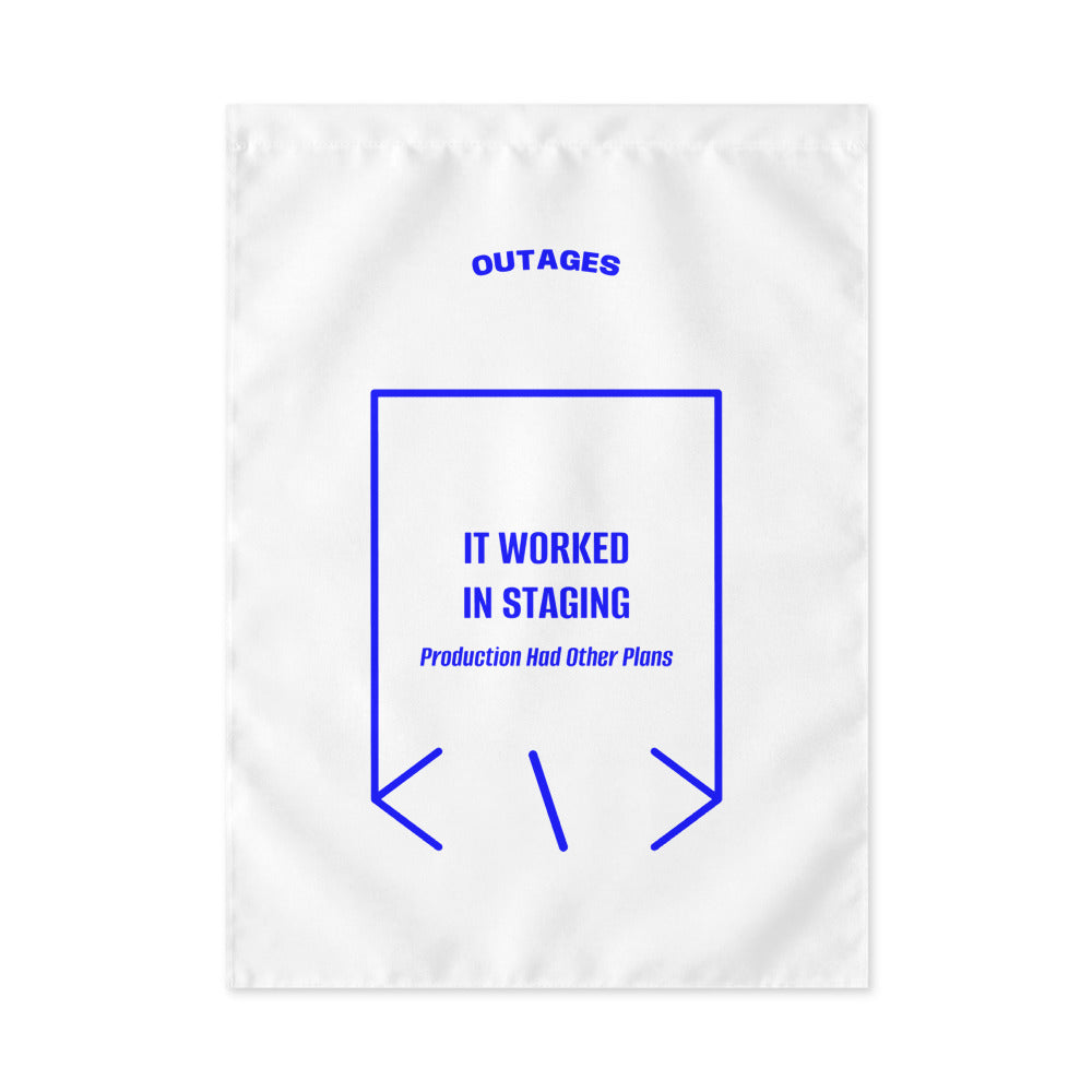 It Worked In Staging — White Blue back mockup