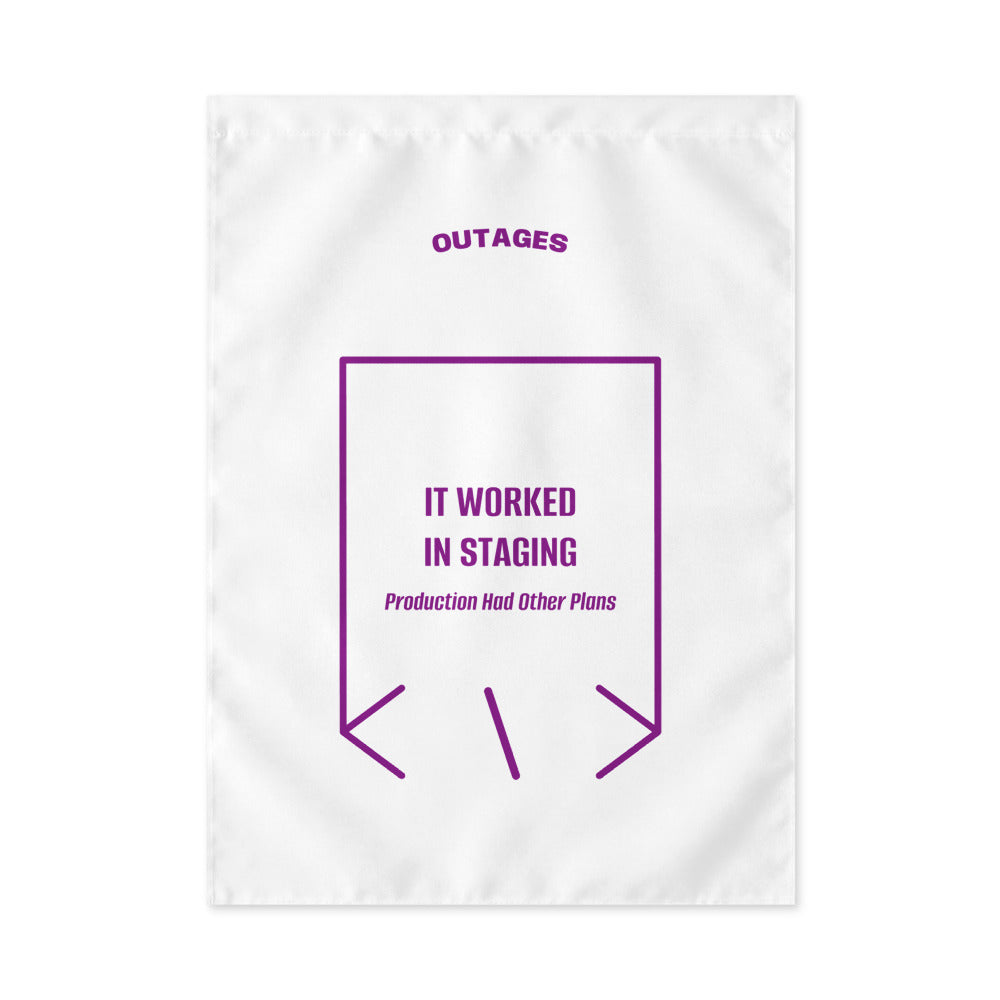 It Worked In Staging — White Purple back mockup