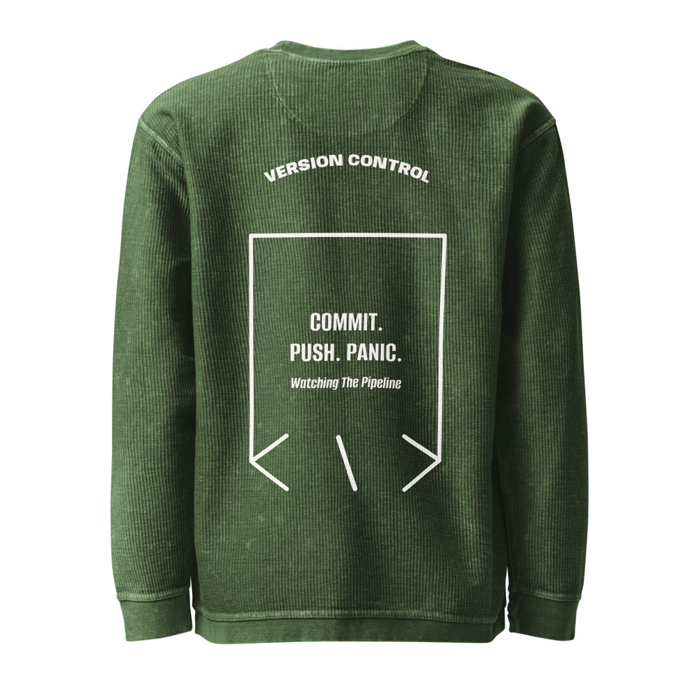 Commit. Push. Panic. — Green Ivory back mockup