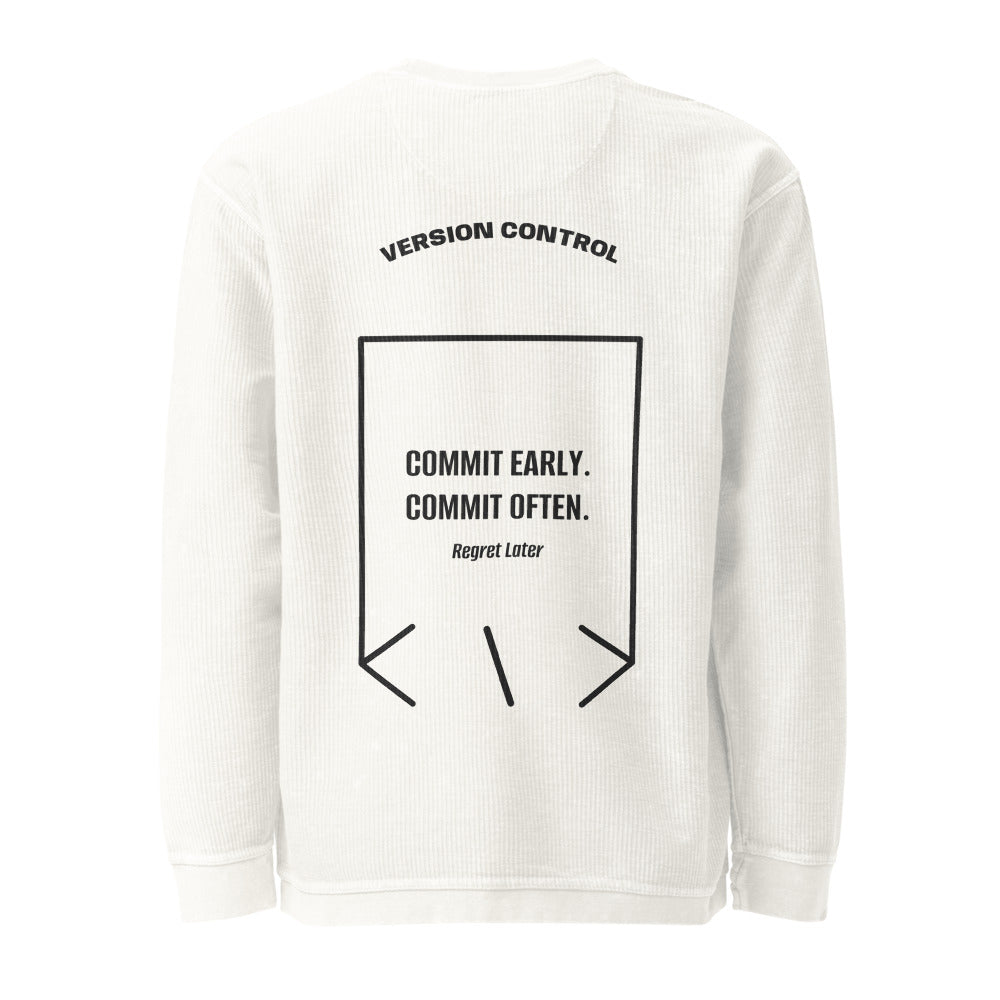 Commit Early. Commit Often. — Ivory Black back mockup
