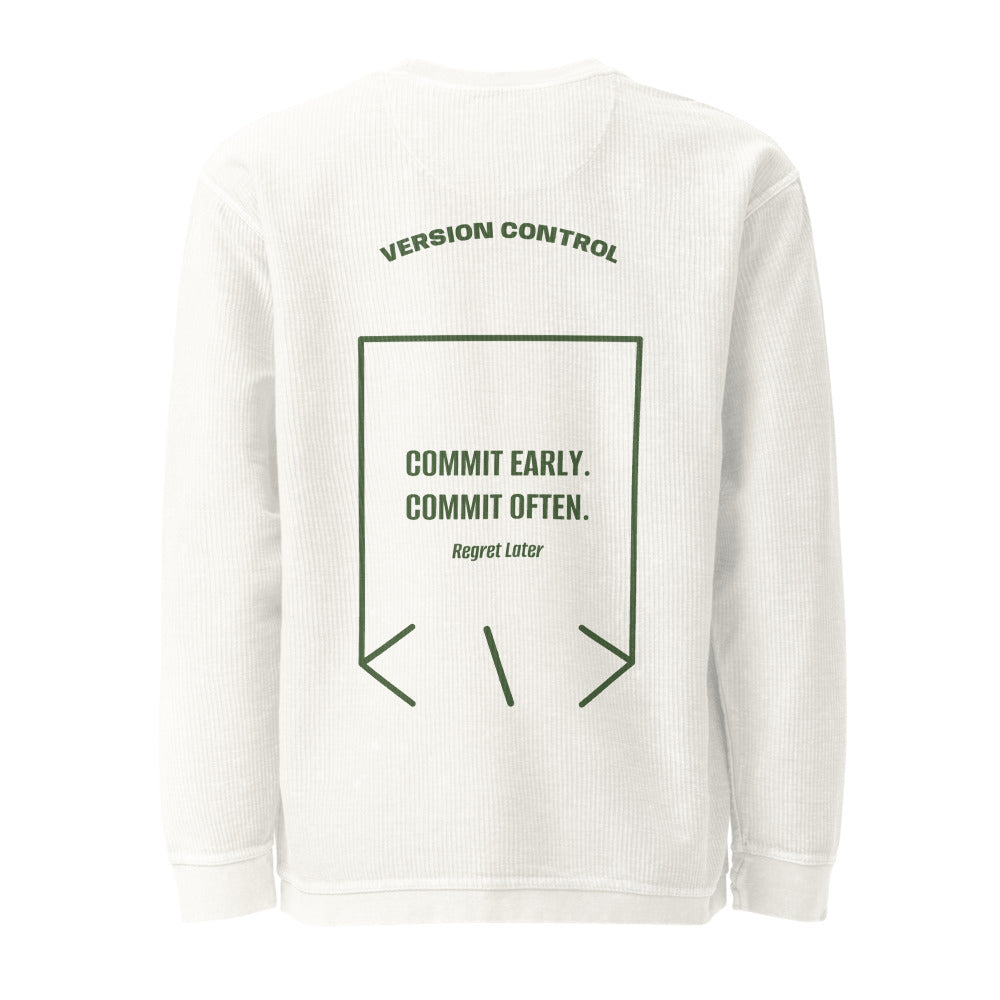 Commit Early. Commit Often. — Ivory Green back mockup