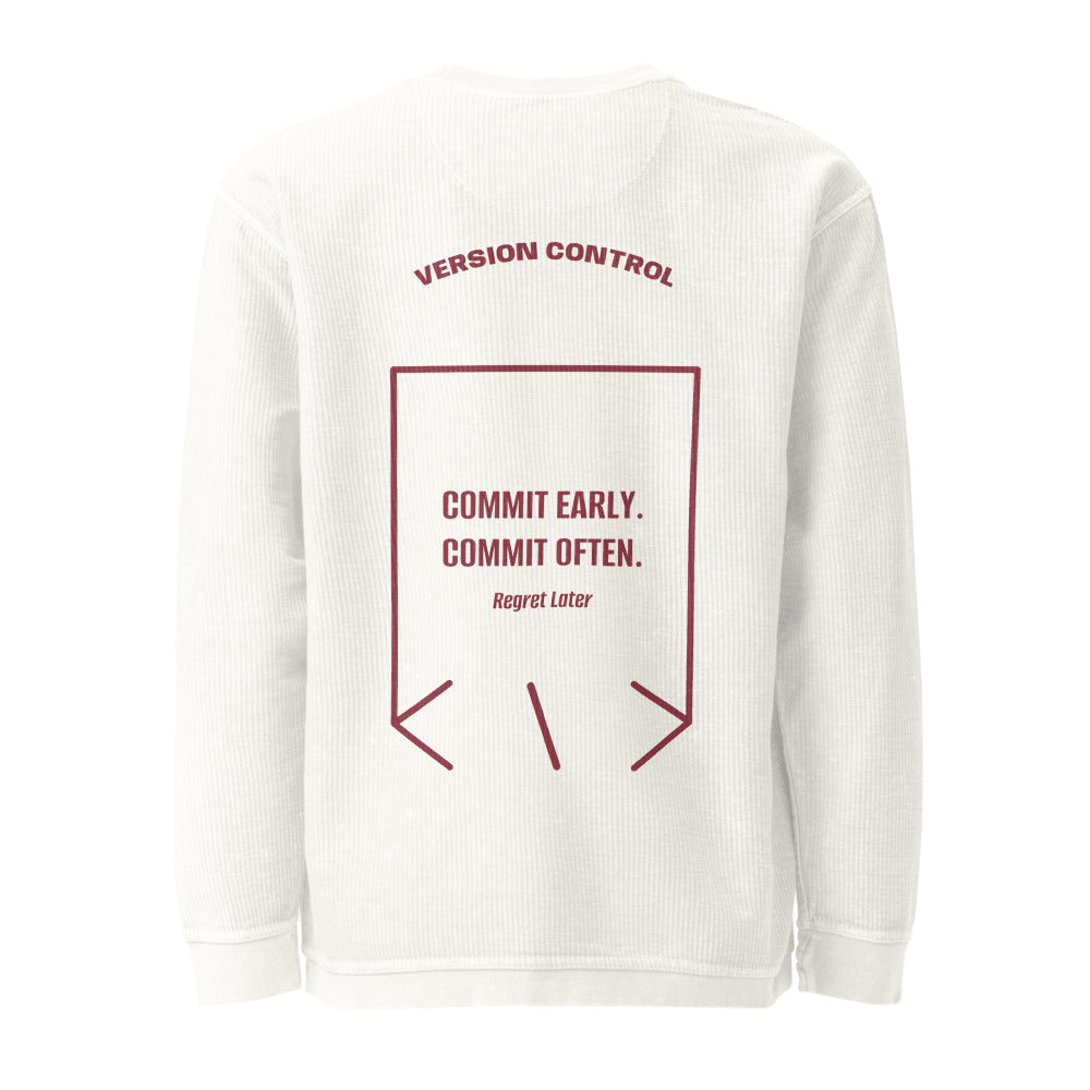 Commit Early. Commit Often. — Ivory Maroon back mockup