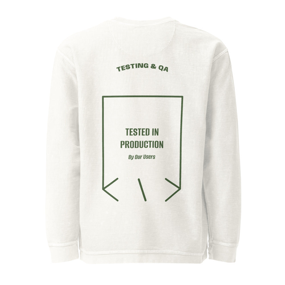 Tested In Production — Ivory Green back mockup