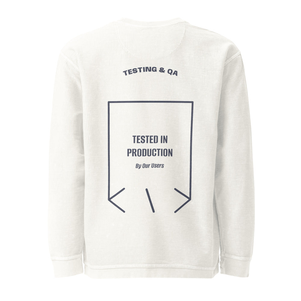 Tested In Production — Ivory Navy back mockup