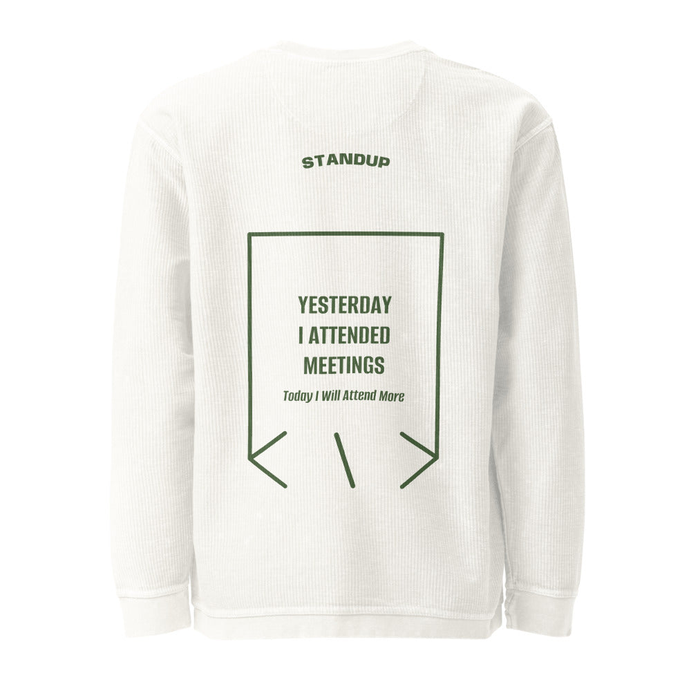 Yesterday I Attended Meetings — Ivory Green back mockup