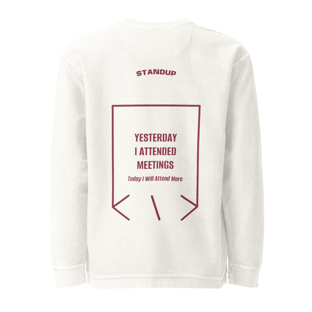 Yesterday I Attended Meetings — Ivory Maroon back mockup