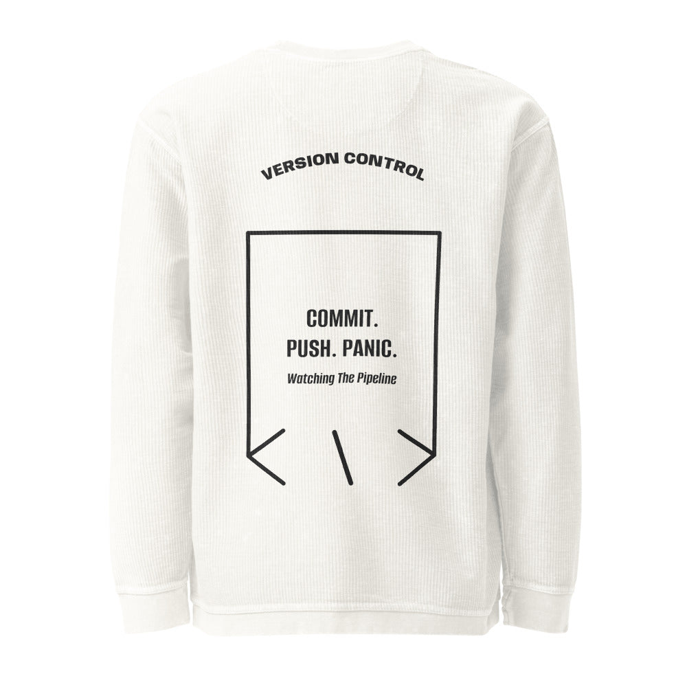 Commit. Push. Panic. — Ivory Black back mockup