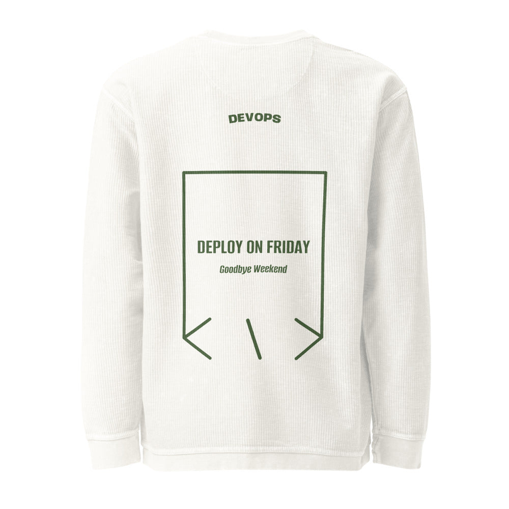 Deploy On Friday — Ivory Green back mockup