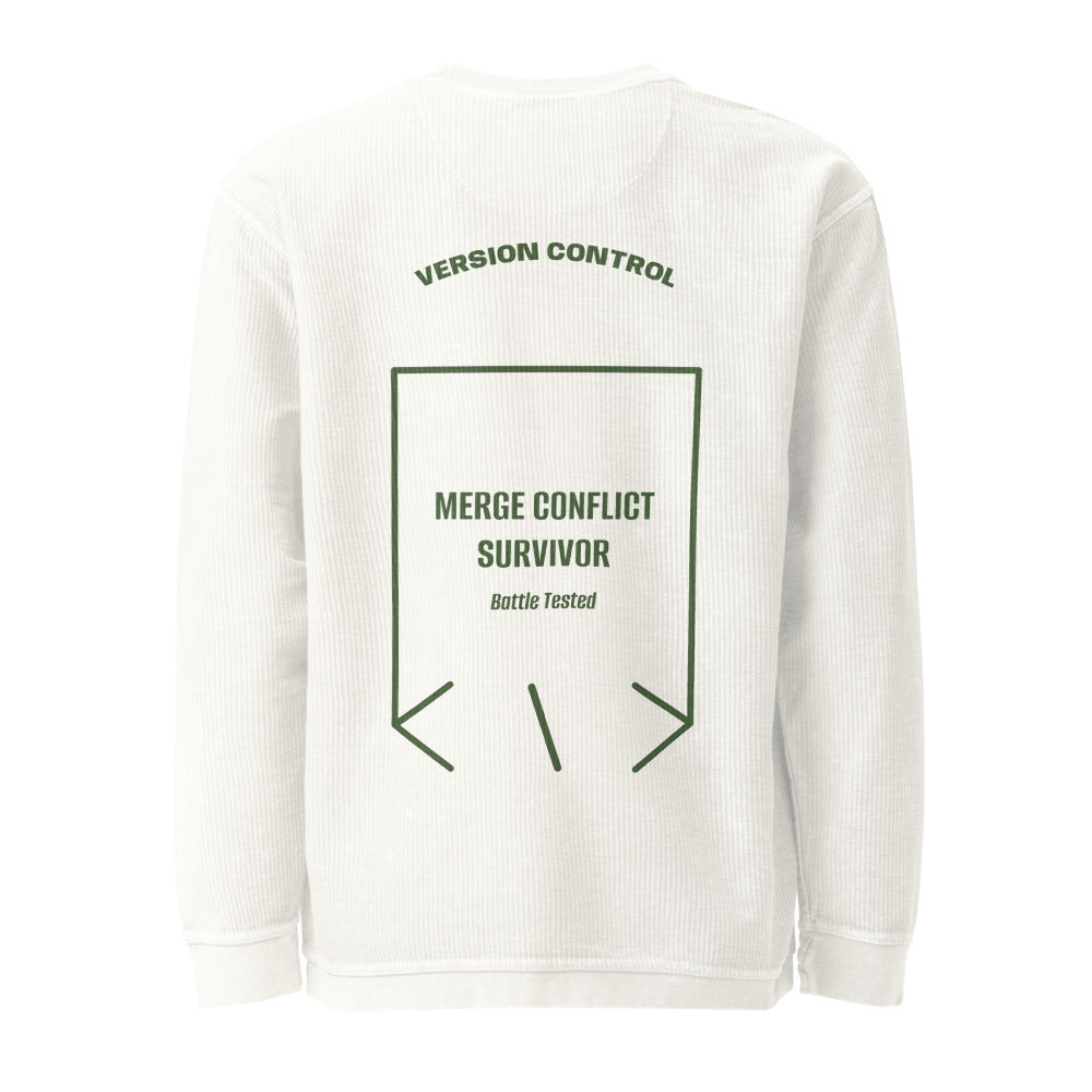 Merge Conflict Survivor — Ivory Green back mockup