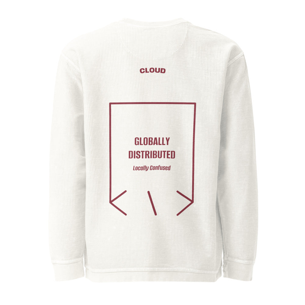 Globally Distributed — Ivory Maroon back mockup