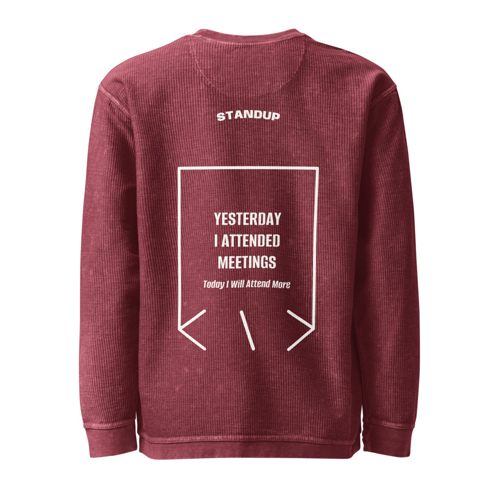 Yesterday I Attended Meetings — Maroon Ivory back mockup