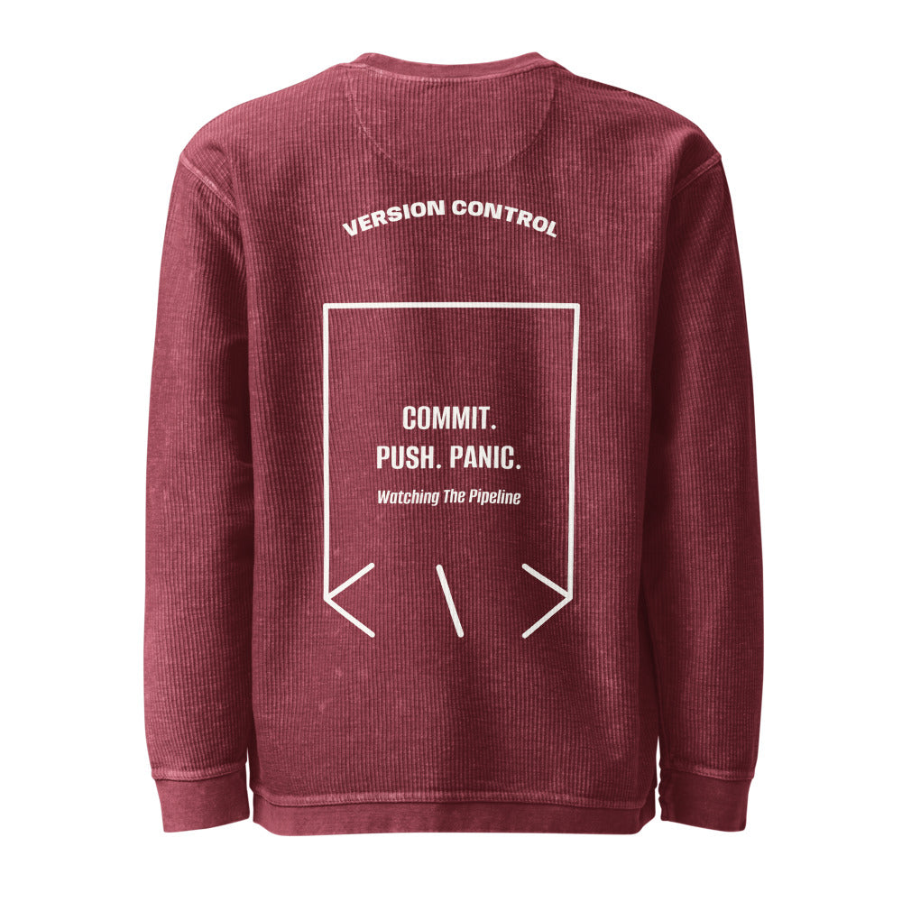 Commit. Push. Panic. — secondary back mockup