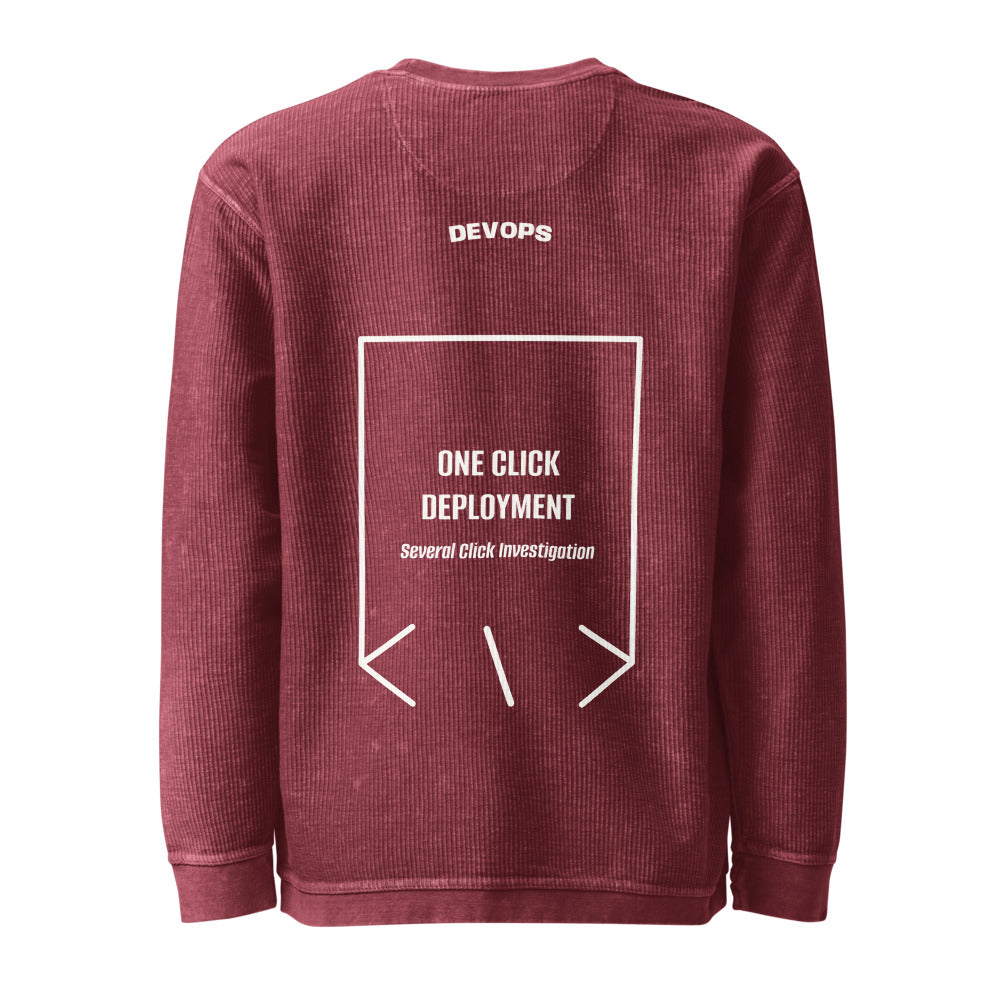 One Click Deployment — Maroon Ivory back mockup