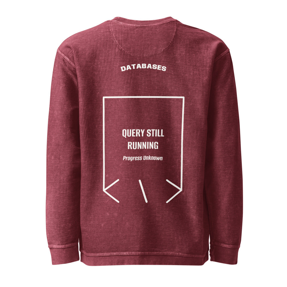 Query Still Running — Maroon Ivory back mockup