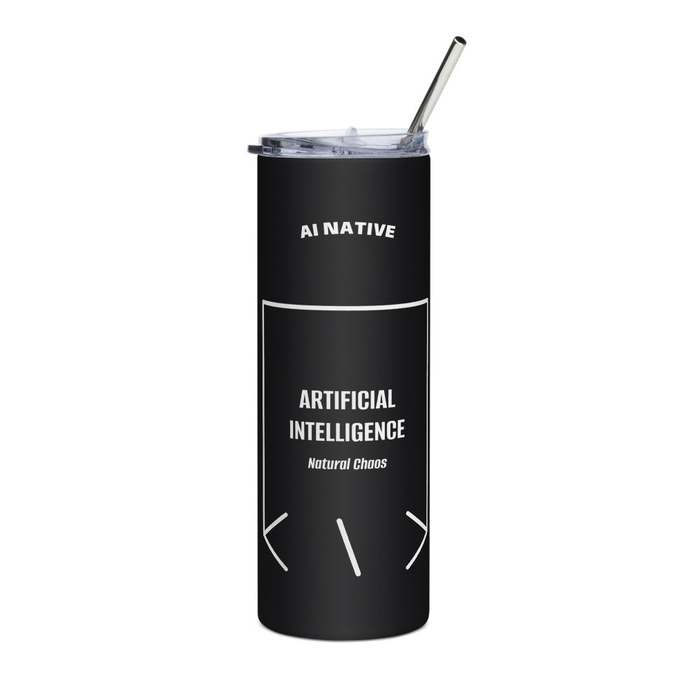 Artificial Intelligence — Black White back mockup (20 oz)