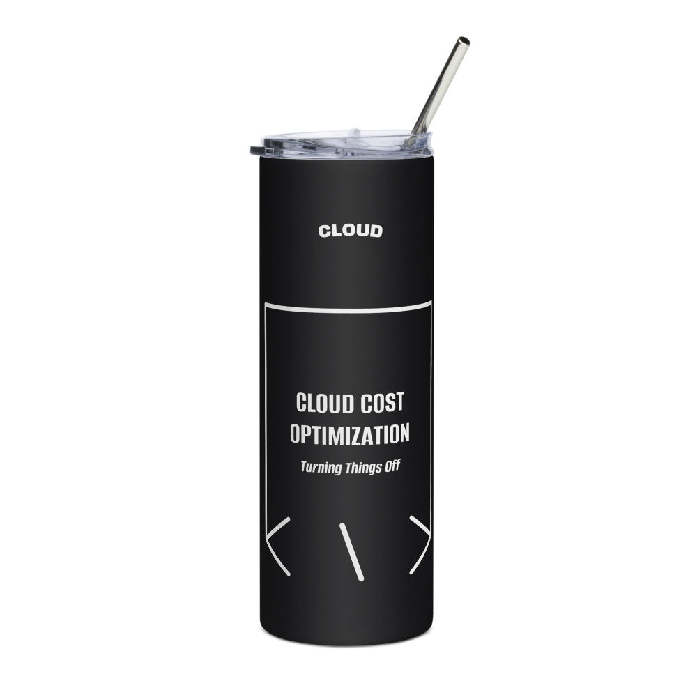 Cloud Cost Optimization — Black White back mockup (20 oz)