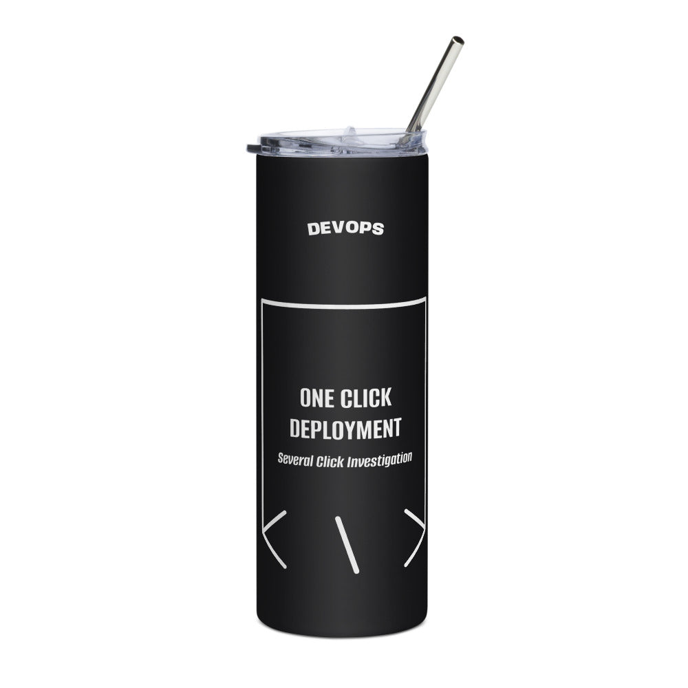 One Click Deployment — Black White back mockup (20 oz)