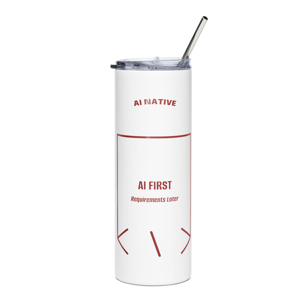 AI First — White Brown back mockup (20 oz)