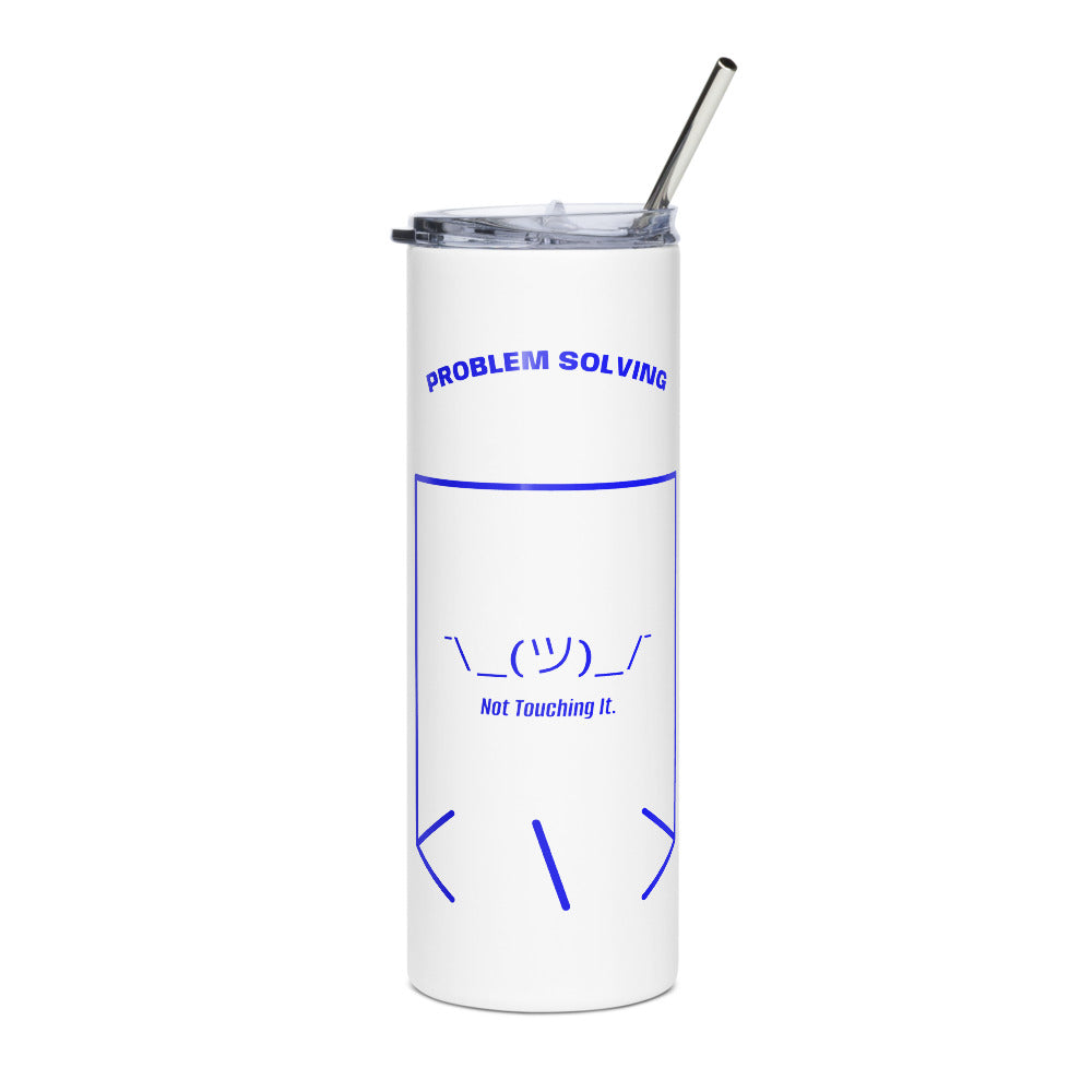 ¯\_(ツ)_/¯ — White Blue back mockup (20 oz)