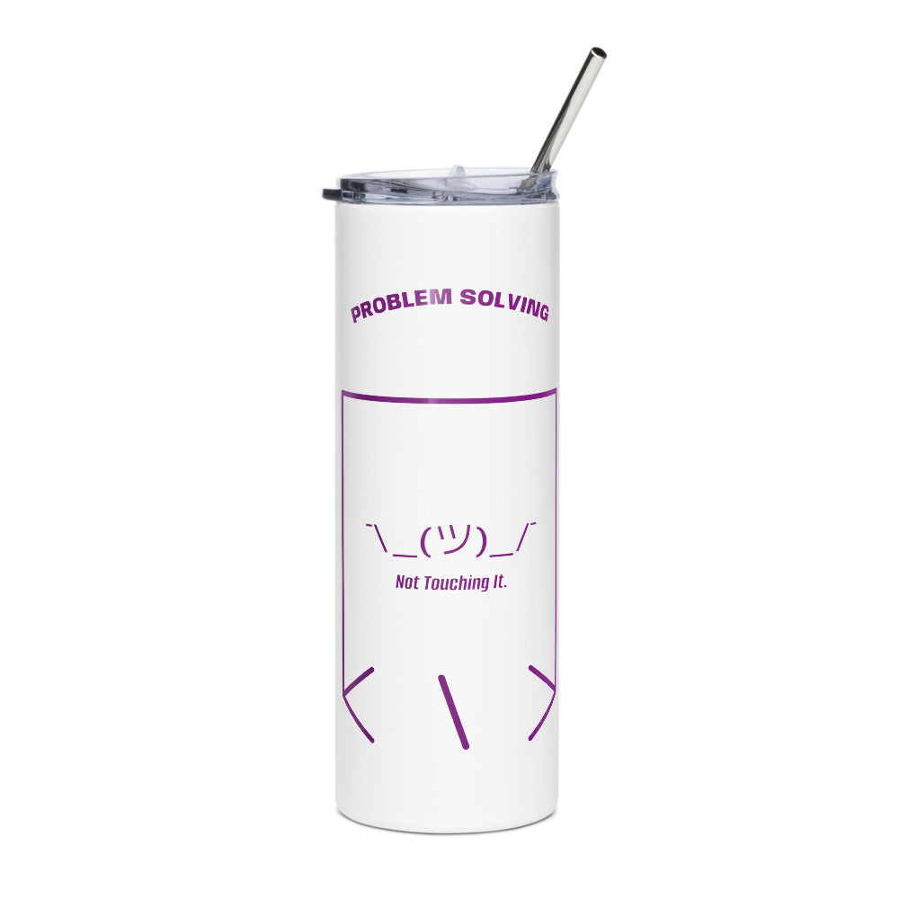 ¯\_(ツ)_/¯ — White Purple back mockup (20 oz)