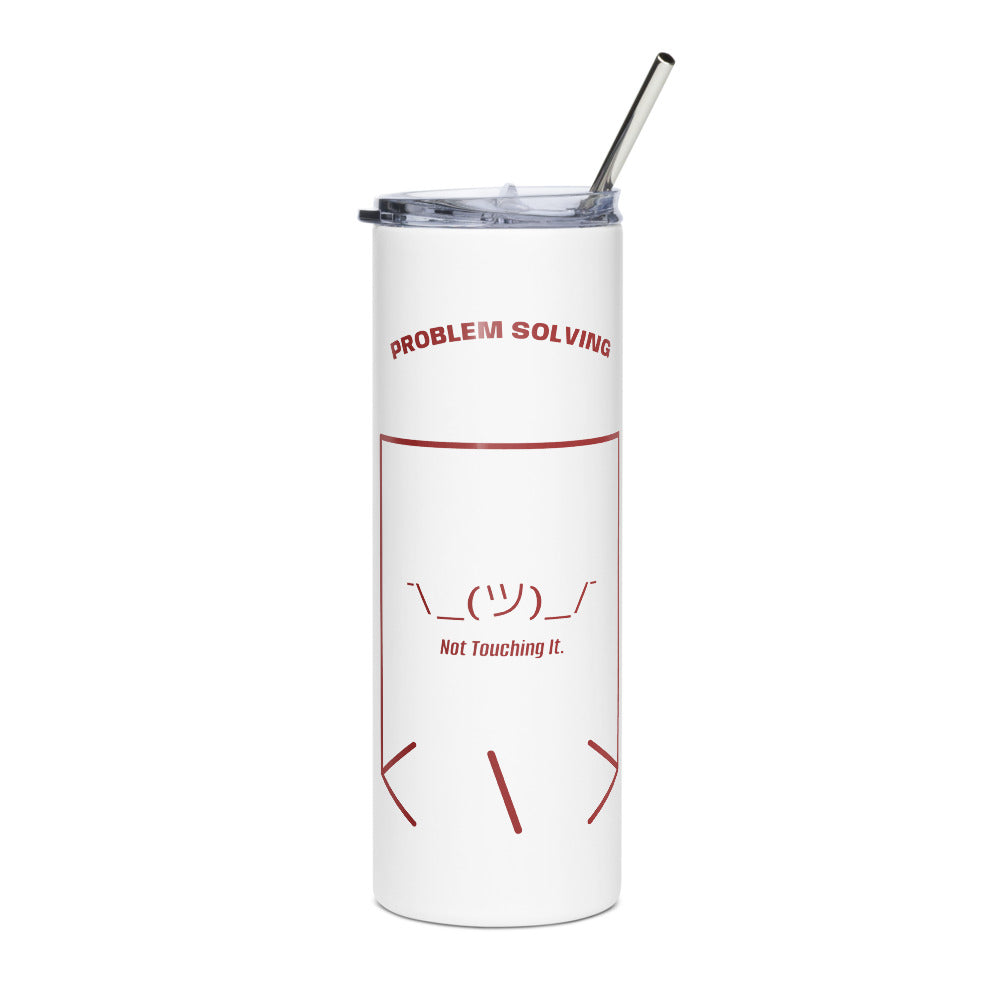 ¯\_(ツ)_/¯ — White Brown back mockup (20 oz)