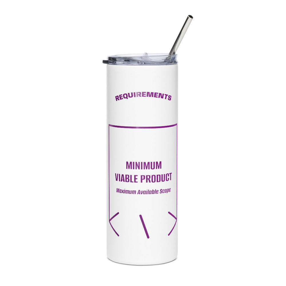 Minimum Viable Product — White Purple back mockup (20 oz)